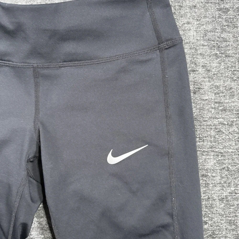 Nike Dri Fit Women's Size XS Running Tights Athletic Pants Black Crop CD8214-010
